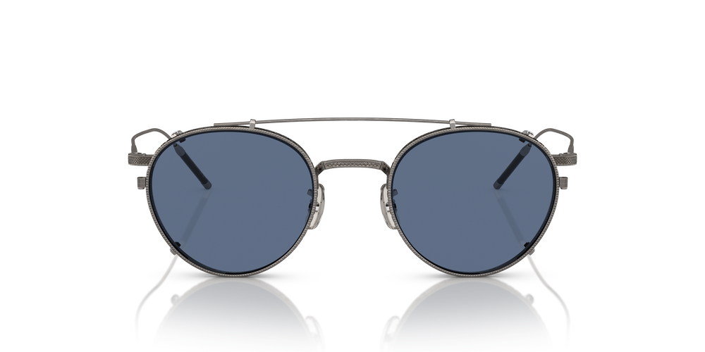 Oliver Peoples TK-1 Clip with Pewter frame and Blue lenses