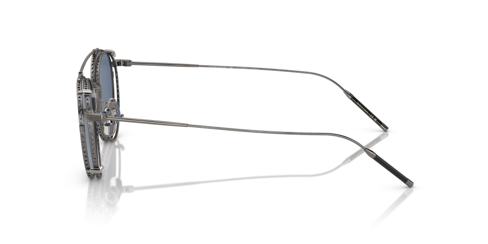 Oliver Peoples TK-1 Clip with Pewter frame and Blue lenses