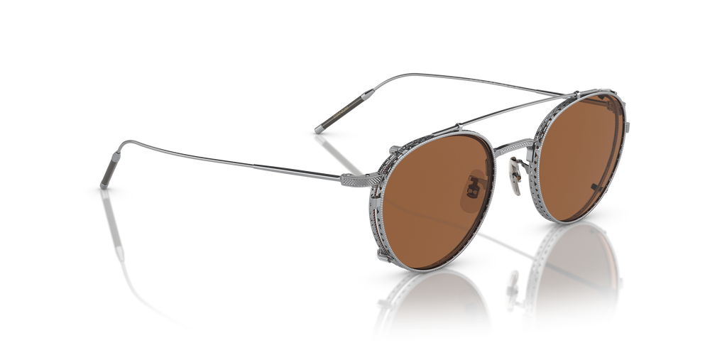 Oliver Peoples TK-1 Clip con montura Plata Cepillado y lentes Naranja - El 5