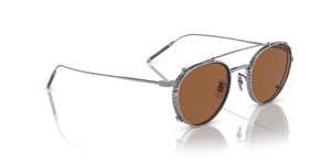 Oliver Peoples TK-1 Clip con montura Plata Cepillado y lentes Naranja - El 5