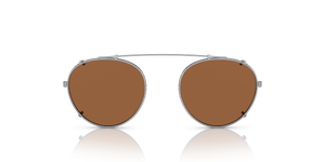 Oliver Peoples TK-1 Clip con montura Plata Cepillado y lentes Naranja - El 2