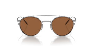 Oliver Peoples TK-1 Clip con montura Plata Cepillado y lentes Naranja - El 4