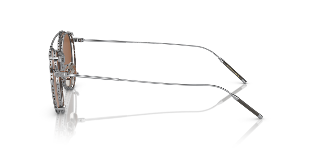 Oliver Peoples TK-1 Clip con montura Plata Cepillado y lentes Naranja - El 6