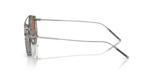 Oliver Peoples TK-1 Clip con montura Plata Cepillado y lentes Naranja - El 6