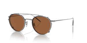 Oliver Peoples TK-1 Clip con montura Plata Cepillado y lentes Naranja - El 3