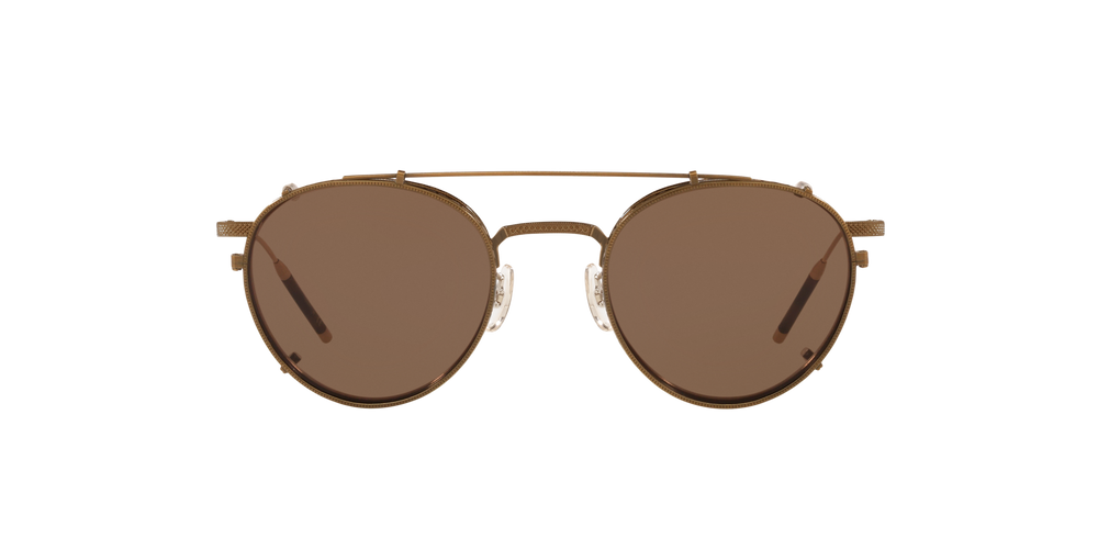 Oliver Peoples TK-1 Clip with Antique Gold frame and Brown lenses - image 2