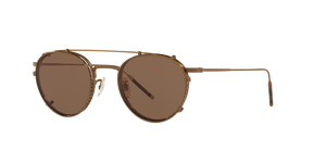 Oliver Peoples TK-1 Clip with Antique Gold frame and Brown lenses - image 1