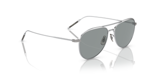 Oliver Peoples TK-3 with Brushed Silver frame and Blue lenses - Image 3