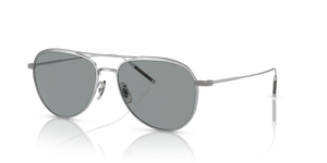 Oliver Peoples TK-3 with Brushed Silver frame and Blue lenses - Image 1