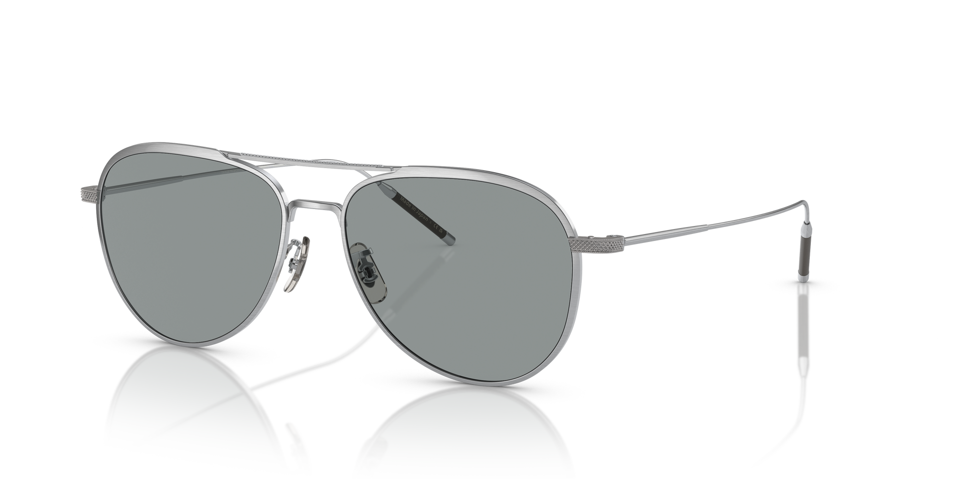 Oliver Peoples TK-3 with Brushed Silver frame and Ash Blue Wash