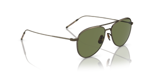 Oliver Peoples TK-3 avec une monture Or patiné et des verres Vert - L'image 3
