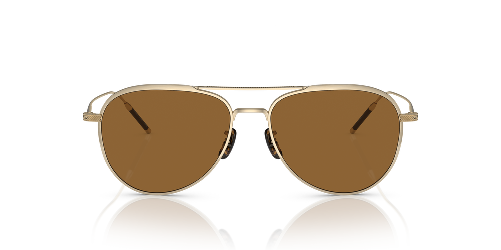 Oliver Peoples TK-3 with Brushed Gold frame and True Brown lenses