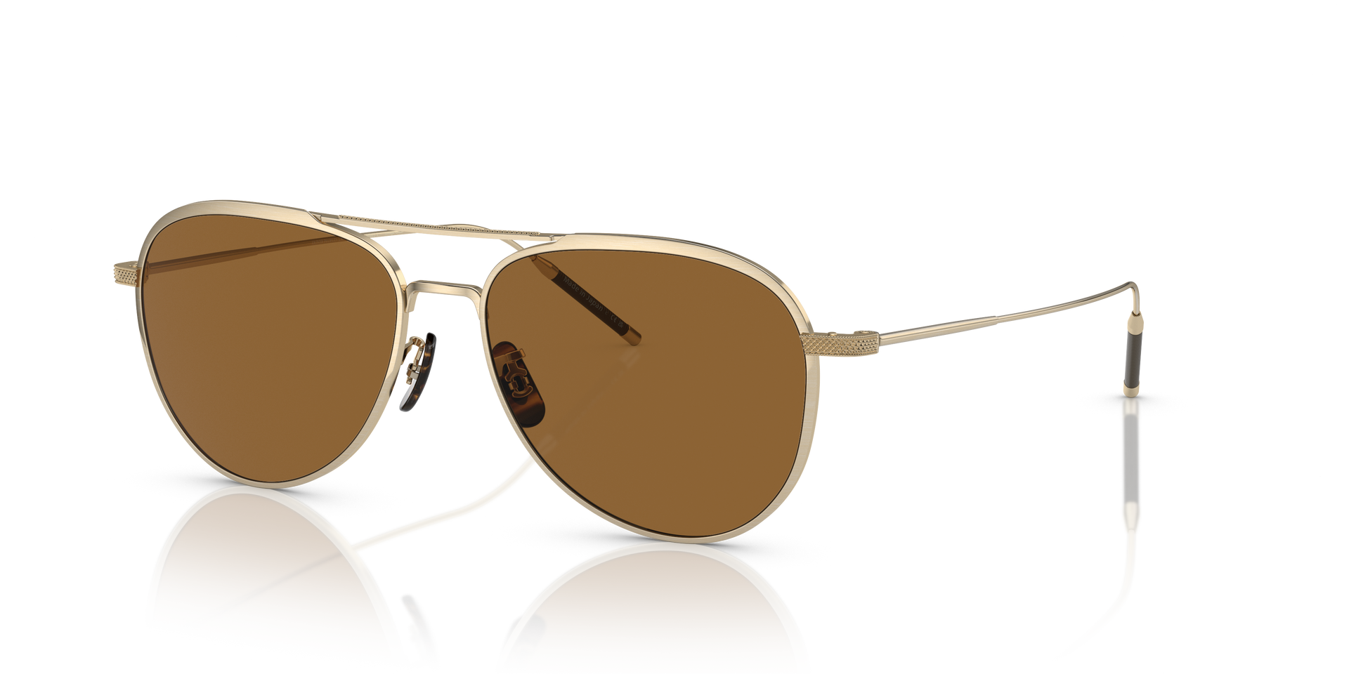 Oliver Peoples TK-3 with Brushed Gold frame and True Brown lenses