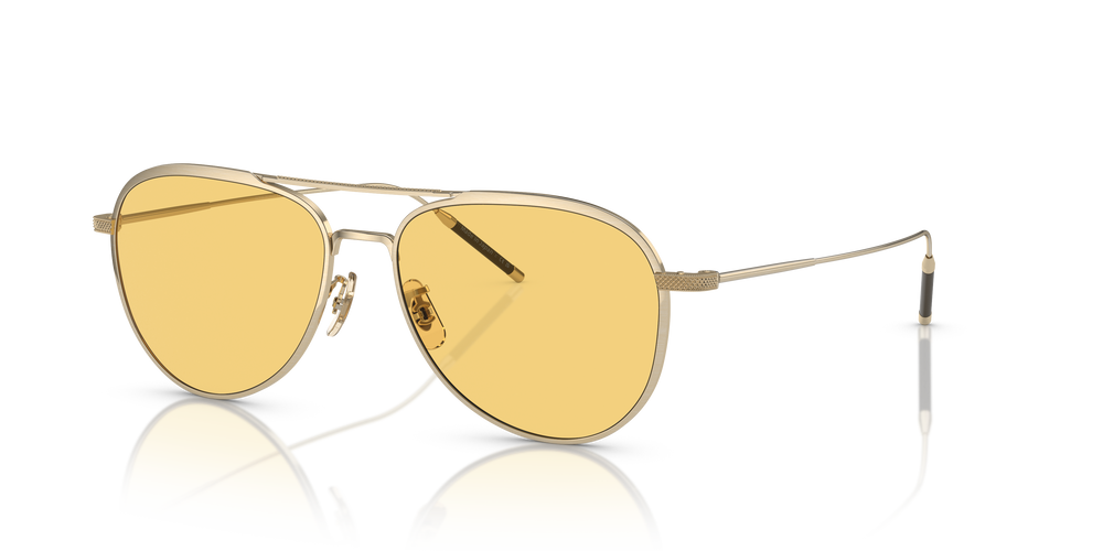 Oliver Peoples TK-3 with Brushed Gold frame and Yellow Wash lenses