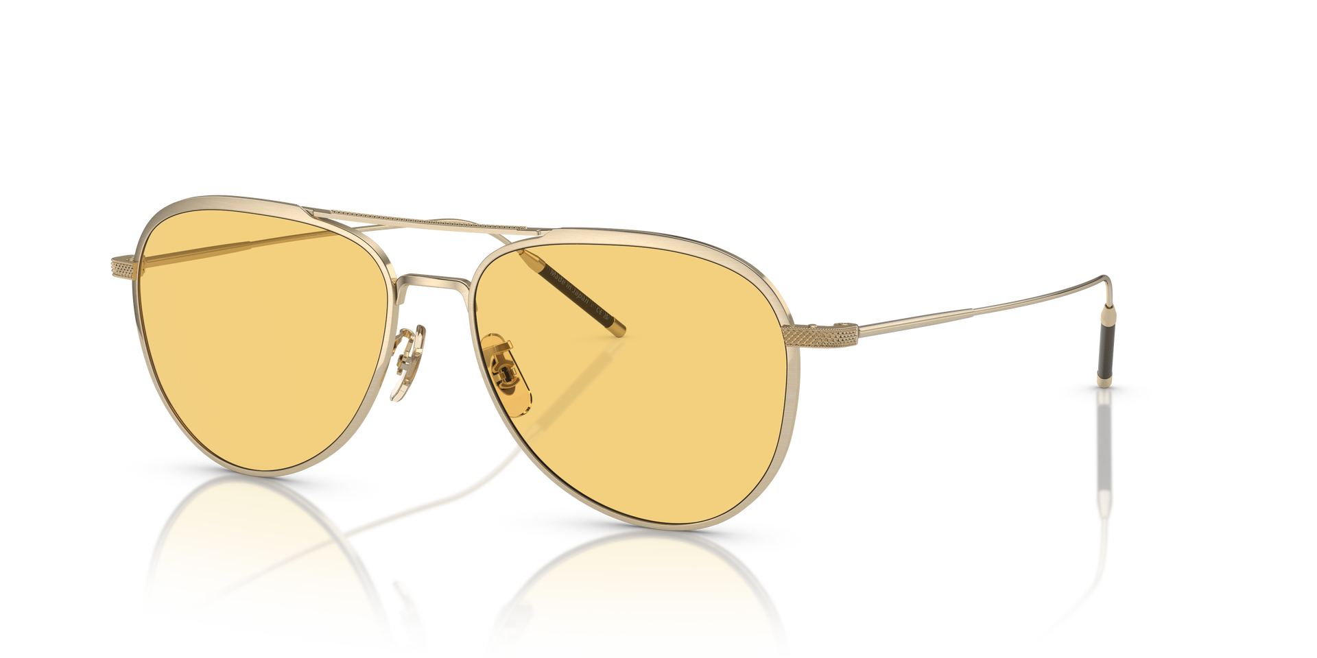 Oliver Peoples TK-3 with Brushed Gold frame and Yellow Wash lenses