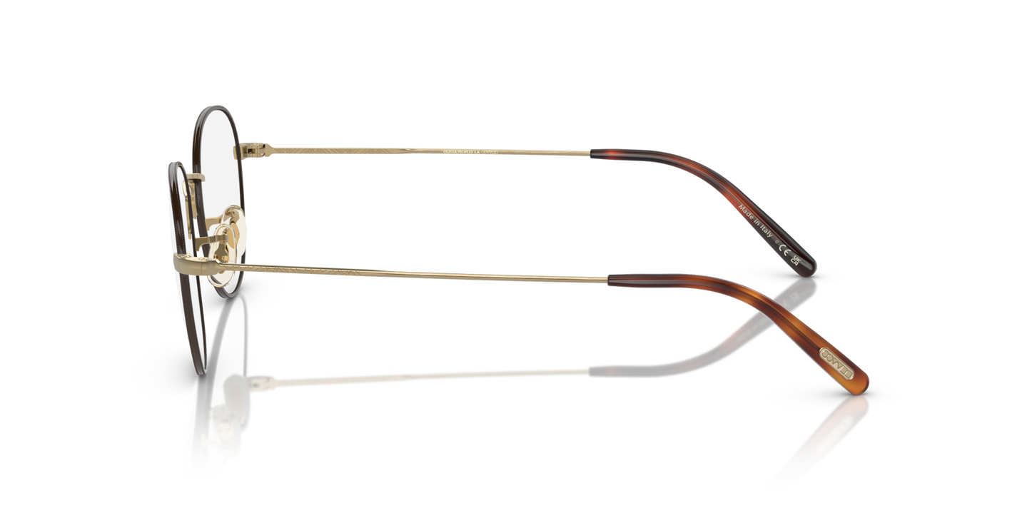 Oliver Peoples Piercy with Brushed Gold/Tortoise frame - Image Oliver Peoples Logo