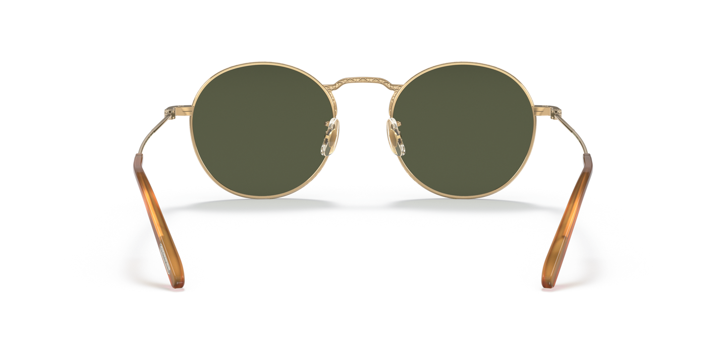 Oliver Peoples Weslie Sun with Gold frame and Green lenses - Image Nosepads