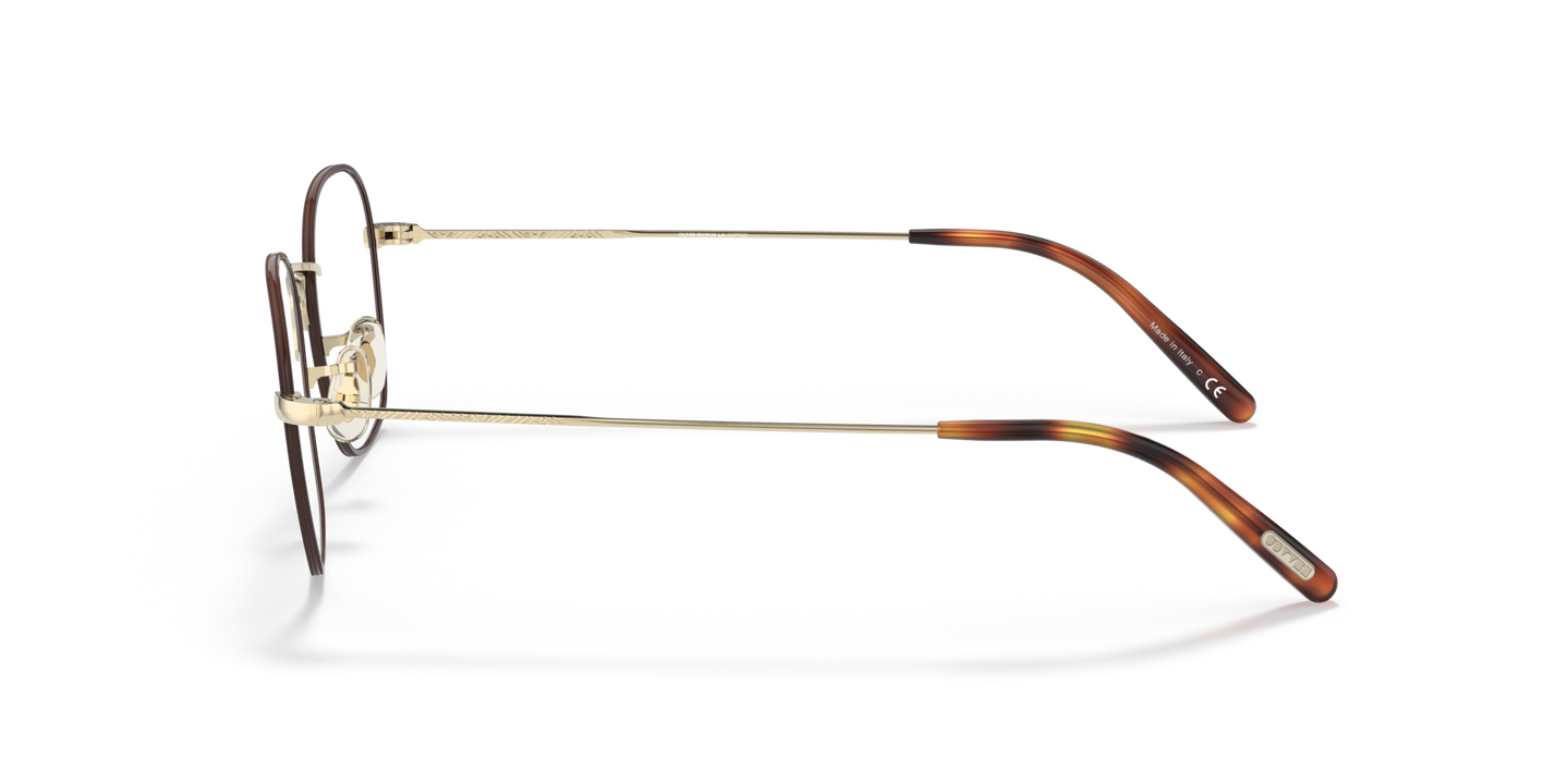 Oliver Peoples Allinger with Brushed Gold/Tortoise frame - Image Oliver Peoples Logo