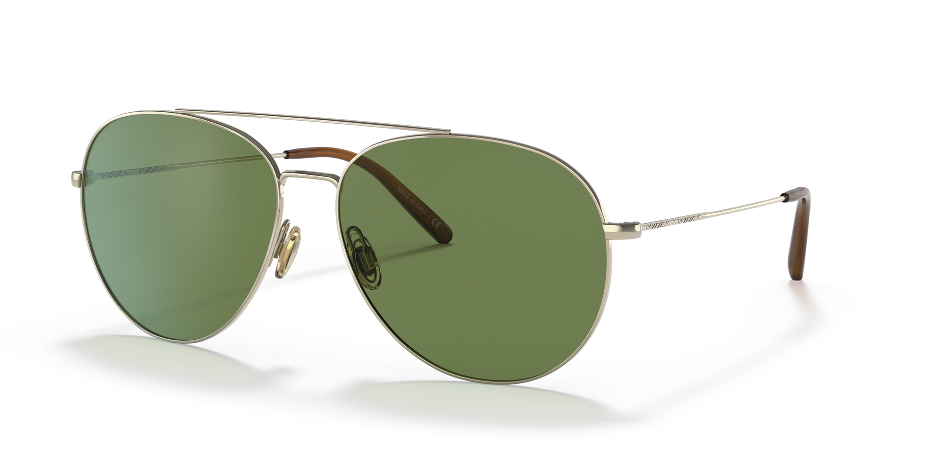 Oliver Peoples Airdale with Soft Gold frame and Vibrant Bottle