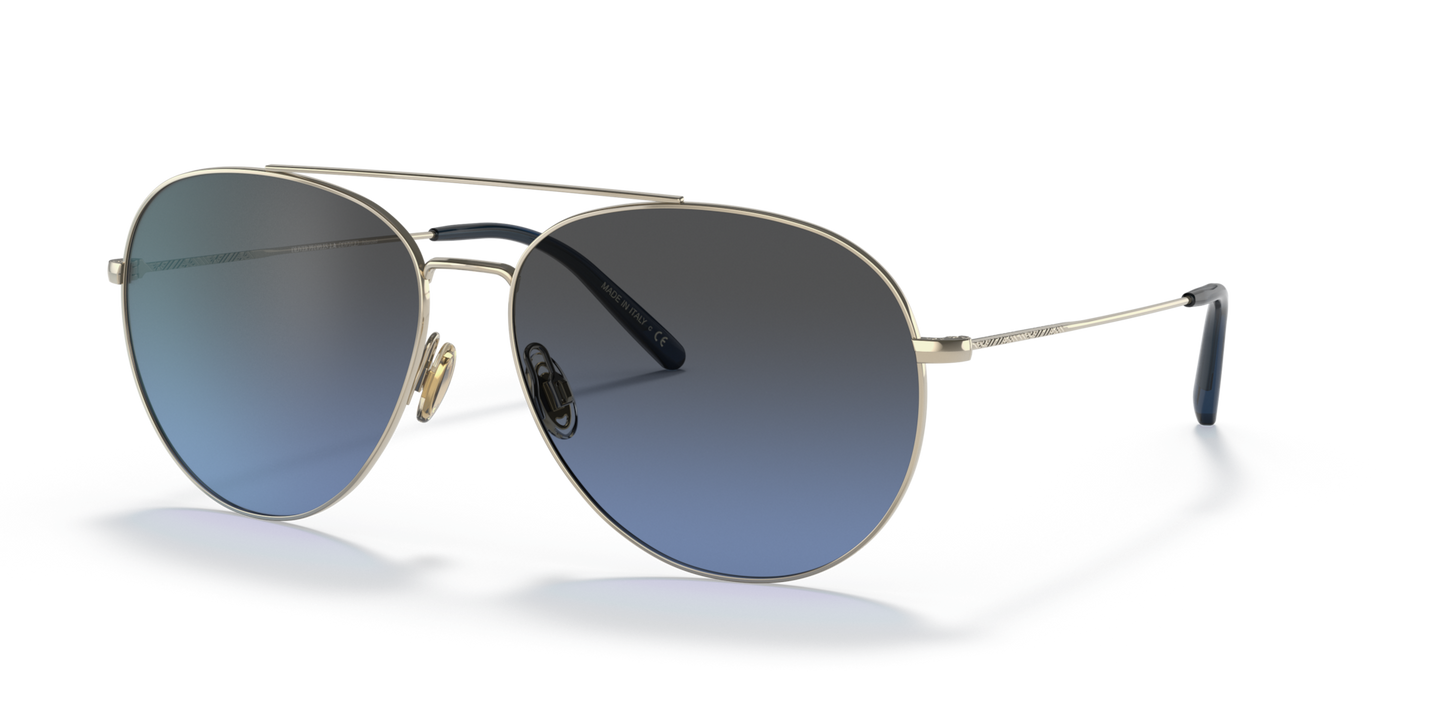 Oliver Peoples Airdale with Soft Gold frame and Blue lenses - Image Filigrees