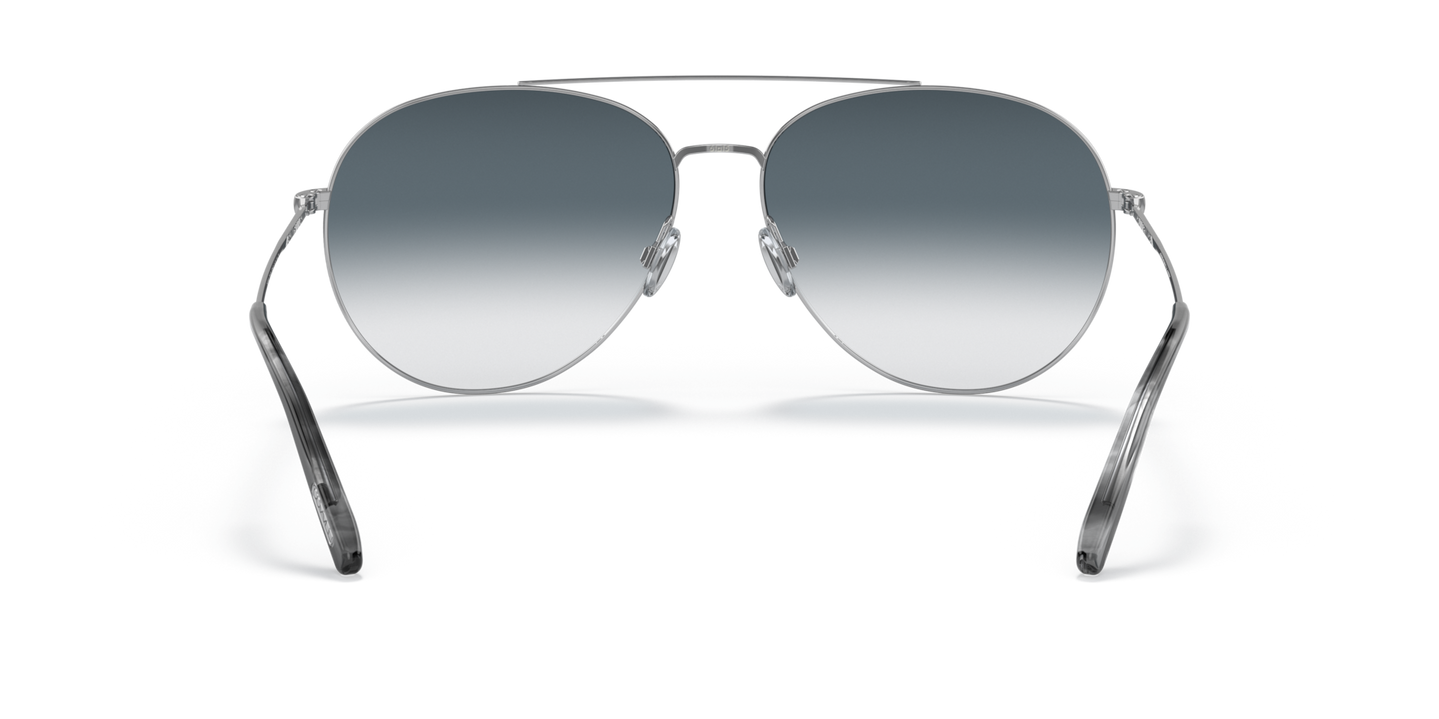 Oliver Peoples Airdale with Silver frame and Blue lenses - Image Nosepads