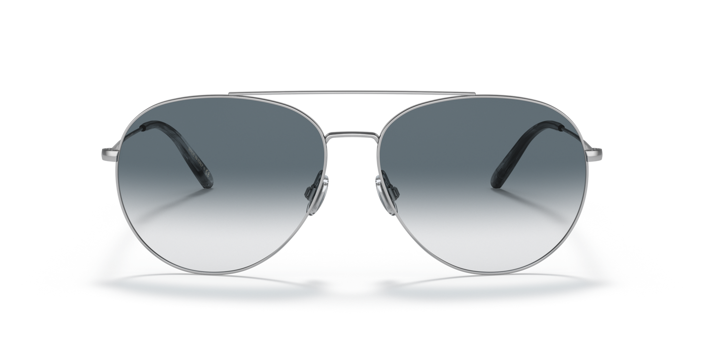 Oliver Peoples Airdale with Silver frame and Blue lenses - Image Lenses