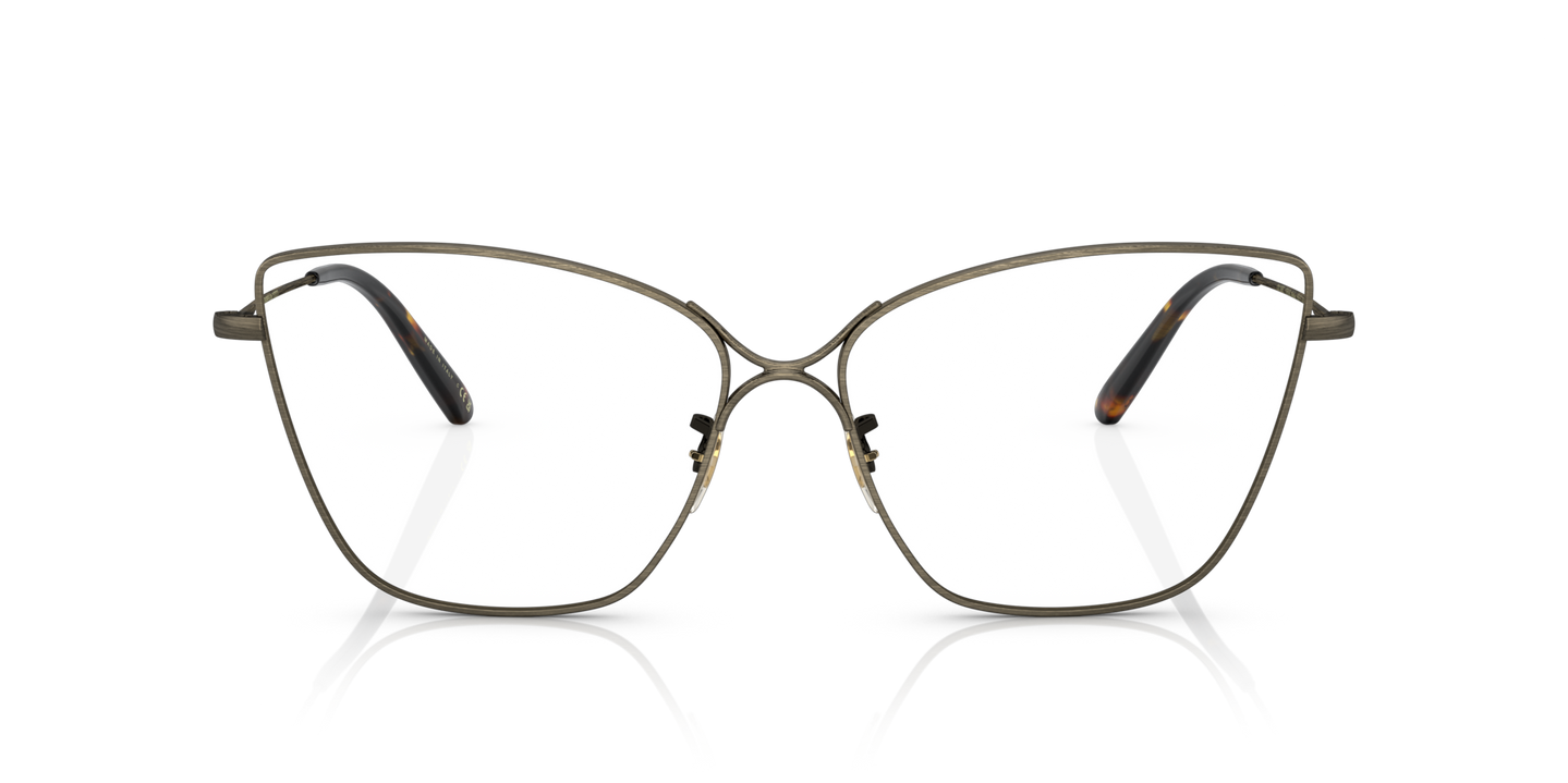 Oliver Peoples Marlyse with Antique Gold frame and Clear lenses - Image Bridge