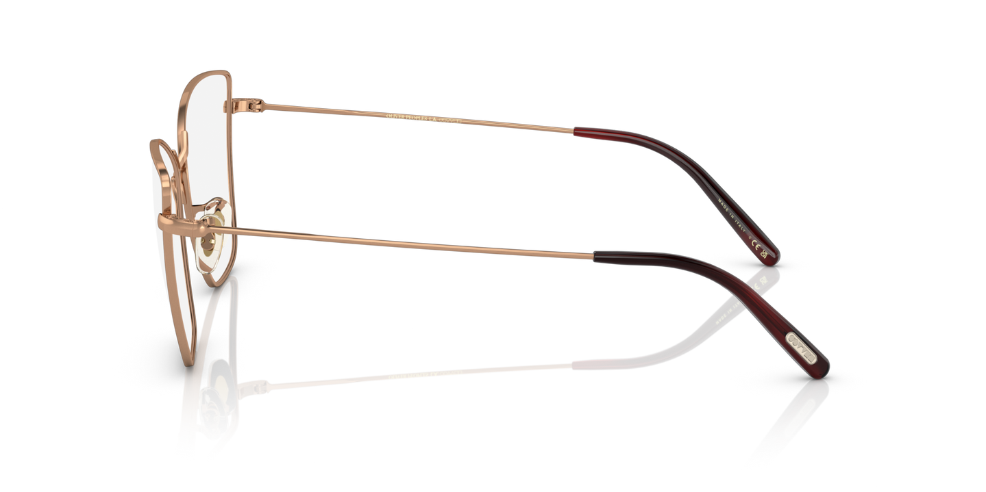 Oliver Peoples Marlyse with Rose Gold frame and Clear lenses - Image Oliver Peoples Logo