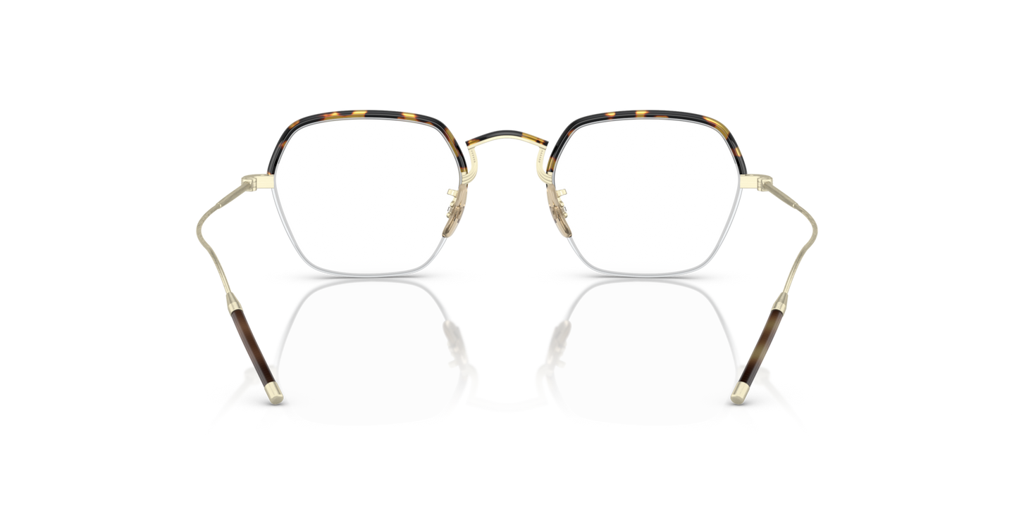 Oliver Peoples TK-7 with Brushed Gold/Tortoise frame - Image Nosepads