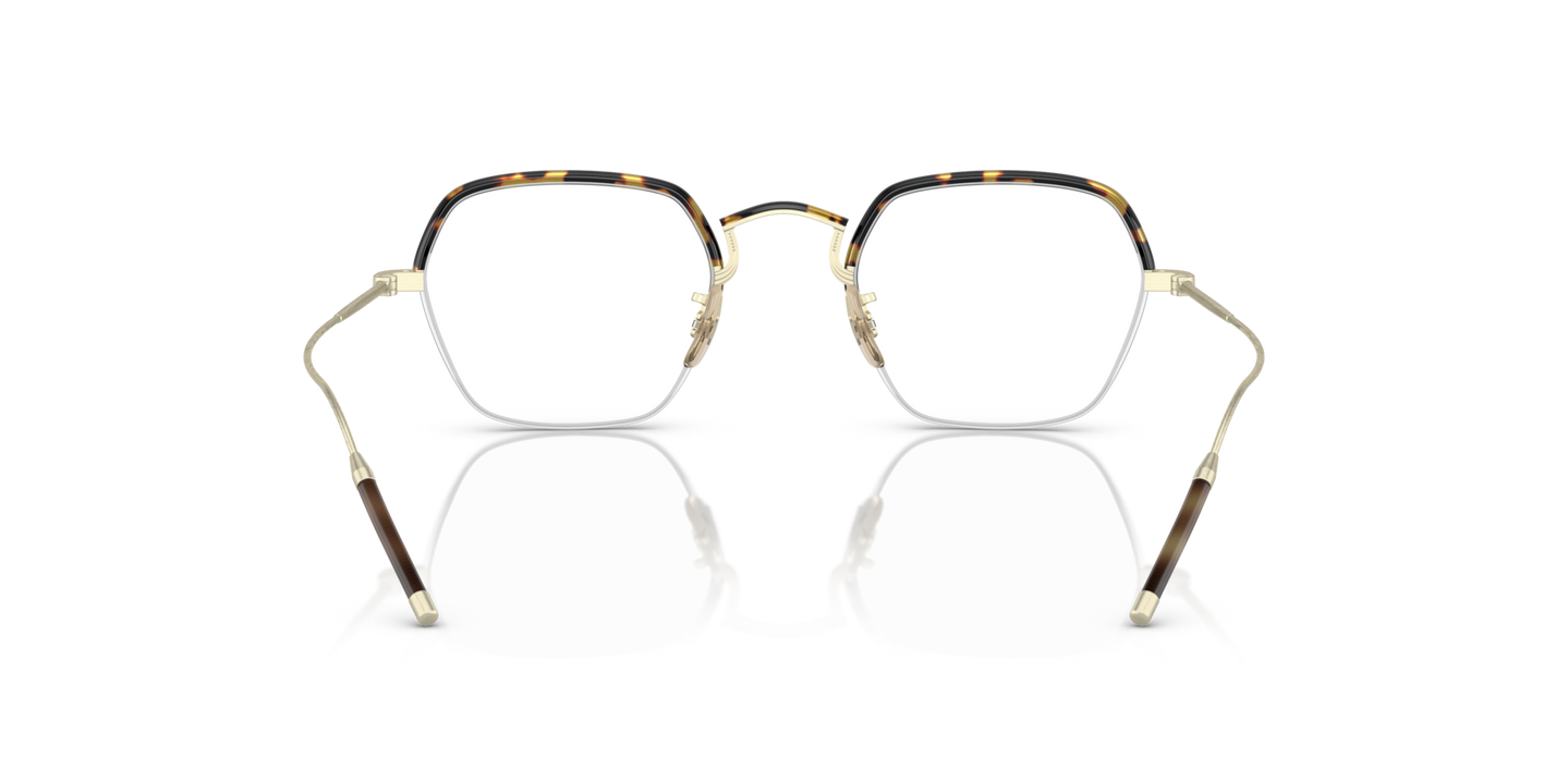 Oliver Peoples TK-7 with Brushed Gold/Tortoise frame - Image Nosepads