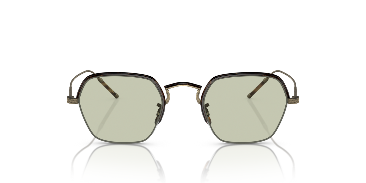 Oliver Peoples TK-7 with Antique Gold/Dark Tortoise frame - Image Bridge