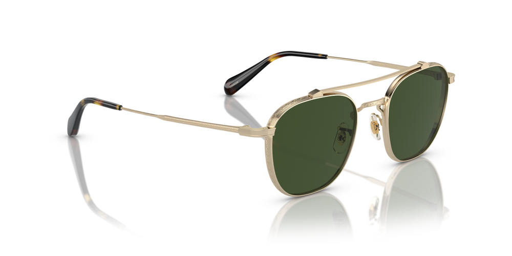 Oliver Peoples Mandeville avec une monture Or Brush et des verres Vert - image 3