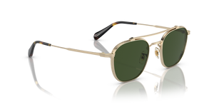 Oliver Peoples Mandeville avec une monture Or Brush et des verres Vert - image 3
