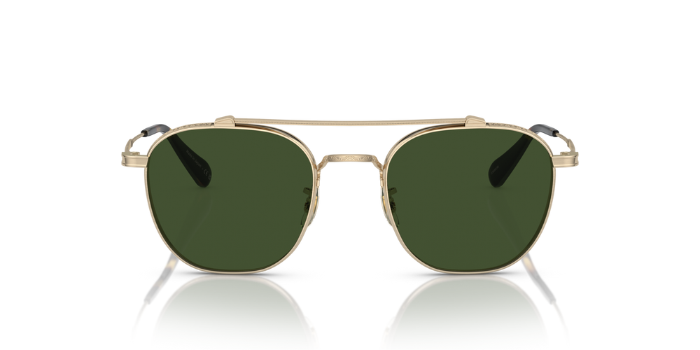 Oliver Peoples Mandeville avec une monture Or Brush et des verres Vert - image 2
