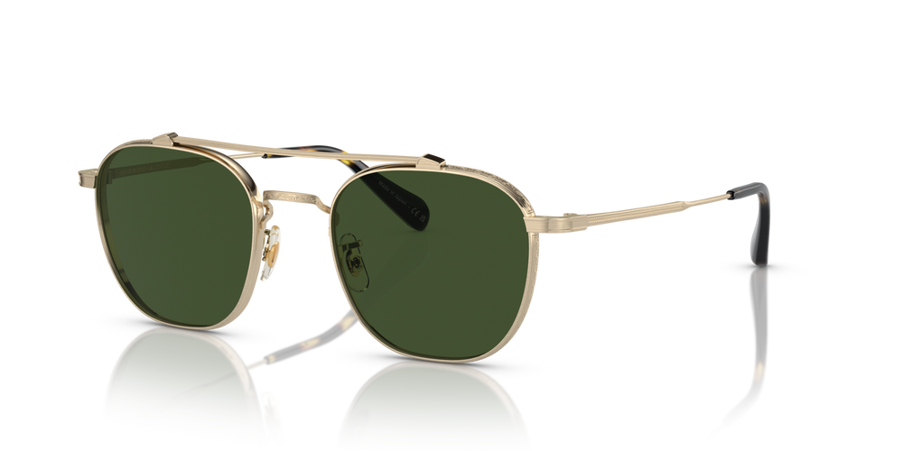 Oliver Peoples Mandeville avec une monture Or Brush et des verres Vert - image 1