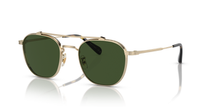 Oliver Peoples Mandeville avec une monture Or Brush et des verres Vert - image 1