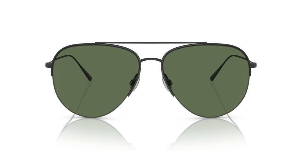 Oliver Peoples Cleamons avec une monture Noir mat et des verres Vert - image 2