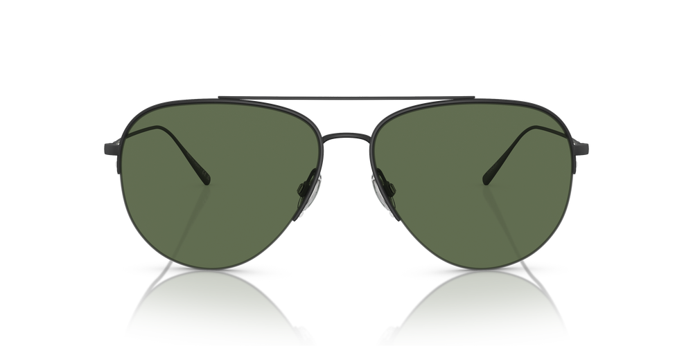 Oliver Peoples Cleamons with Matte Black frame and Green Polar