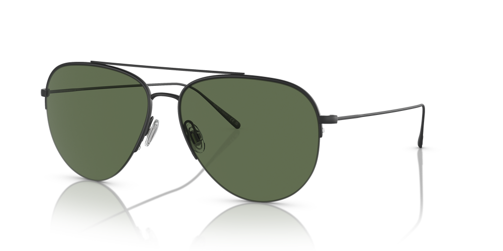 Oliver Peoples Cleamons with Matte Black frame and Green Polar