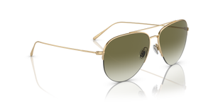 Sie Oliver Peoples Cleamons mit Gold Gestell und Grün Gläsern - Das Bild 3