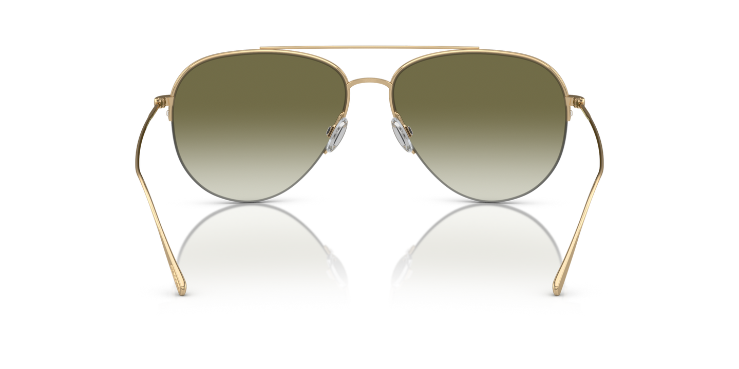 Oliver Peoples Cleamons with Gold frame and Green lenses - Image Nosepads