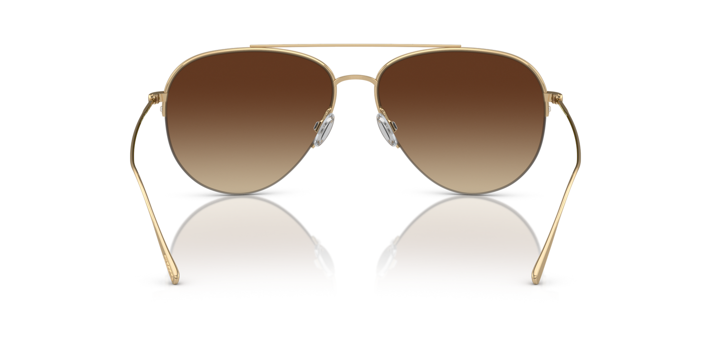 Oliver Peoples Cleamons with Gold frame and Brown lenses - Image Nosepads