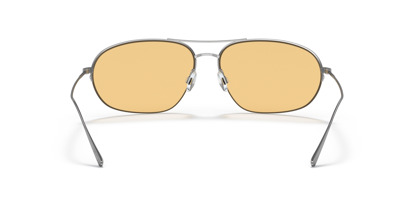 Oliver Peoples Kondor with Silver frame and Orange lenses - Image Nosepads