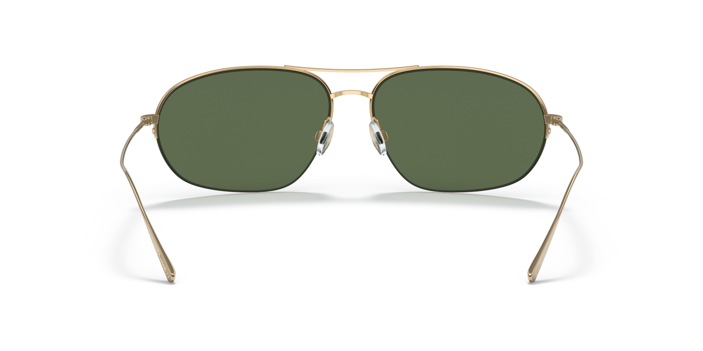 Oliver Peoples Kondor with Gold frame and Green lenses - Image Nosepads