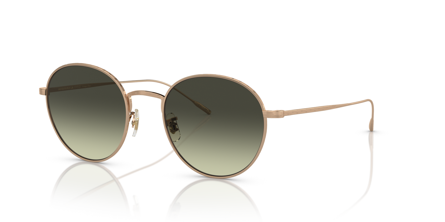 Sie Oliver Peoples Altair mit Gold Gestell und Grün Gläsern - Bild Augenrand