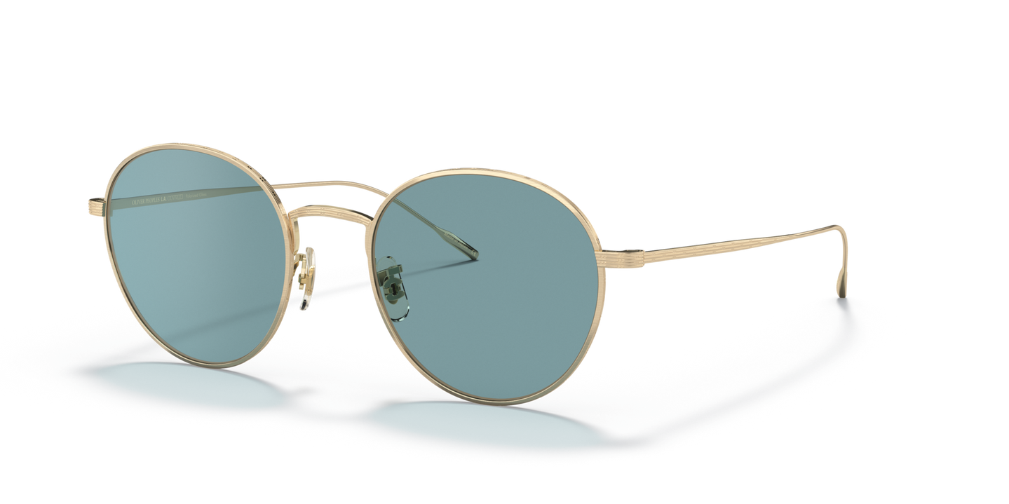 Oliver Peoples Altair with Brushed Gold frame and Green lenses - Image Eyewire