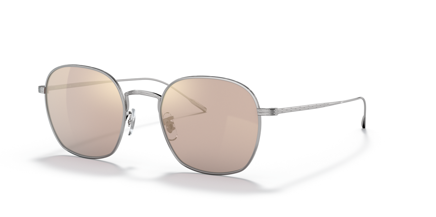 Oliver Peoples Adès with Silver frame and Brown lenses - Image Eyewire