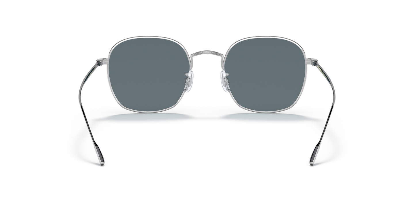 Oliver Peoples Adès with Brushed Silver frame and Blue lenses - Image Nosepads