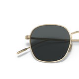 Oliver Peoples Adès with Brushed Silver frame and Blue Polar