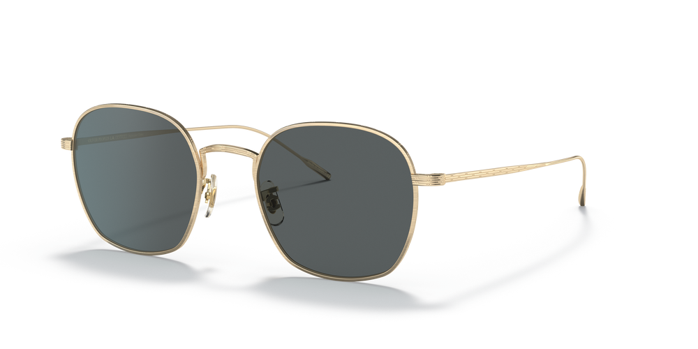 Oliver Peoples Adès with Brushed Silver frame and Blue Polar